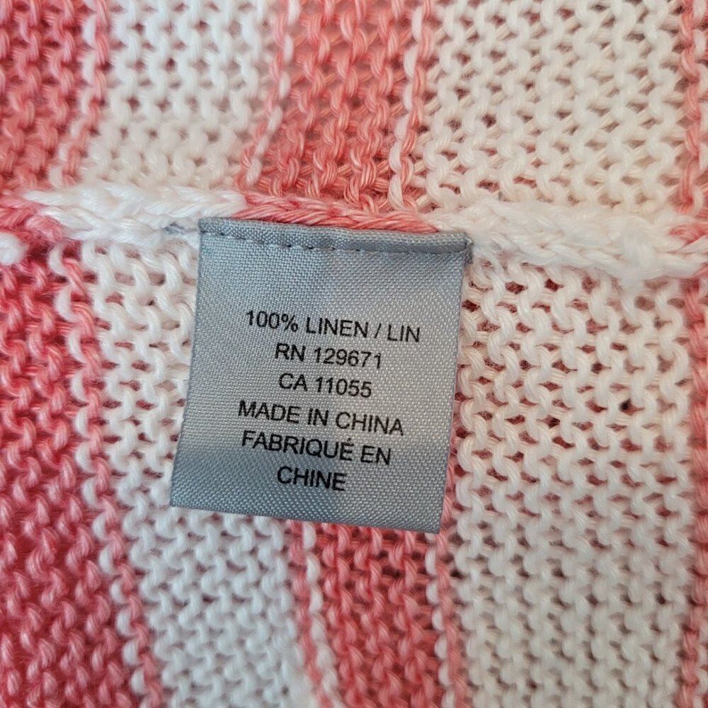 360Sweater Jagger Coral & Ivory Striped Sweater - Picture 5 of 7